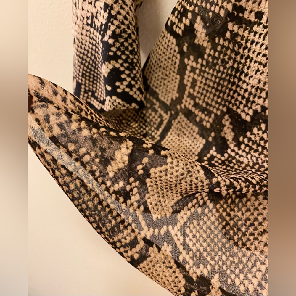 Zara Snake Python Drape Wrap Blouse - image 4